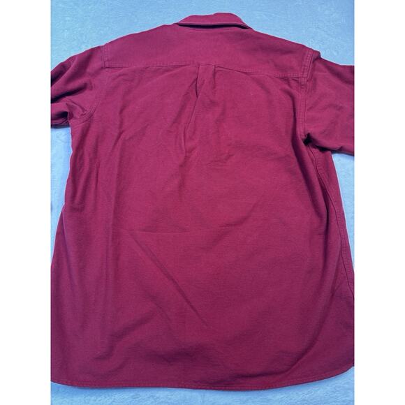 LL Bean Chamois Cloth Shirt Cranberry Red L Reg Traditional Fit 100% Cotton - Picture 5 of 6